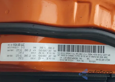 2015 Jeep Cherokee Trailhawk z USA, uszkodzony, nr VIN 1C4PJMBS2FW680300